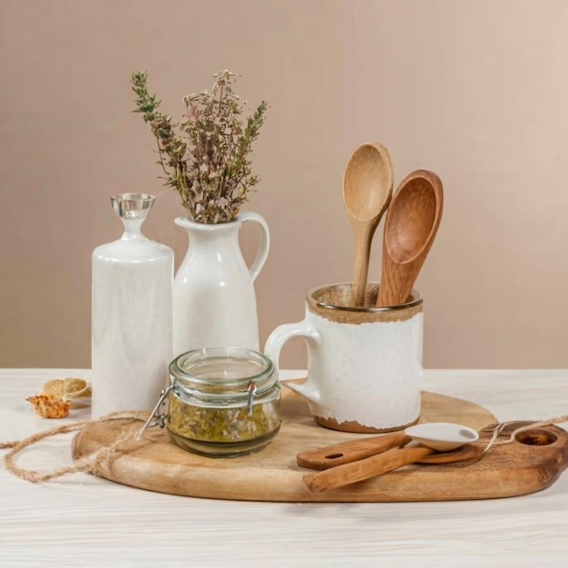 Kuchenny blat z narzędziami